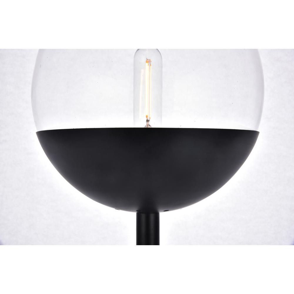 Eclipse 1 Light Black Floor Lamp With Clear Glass. Picture 3