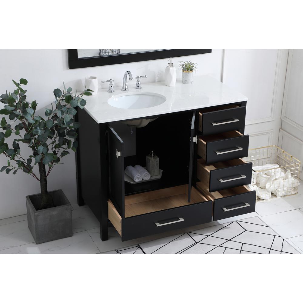 42 inch Single Bathroom Vanity in Black. Picture 3