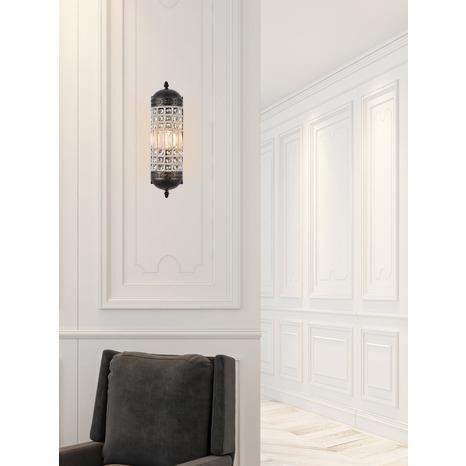 Olivia 1 light Dark Bronze Wall Sconce Clear Royal Cut Crystal. Picture 7
