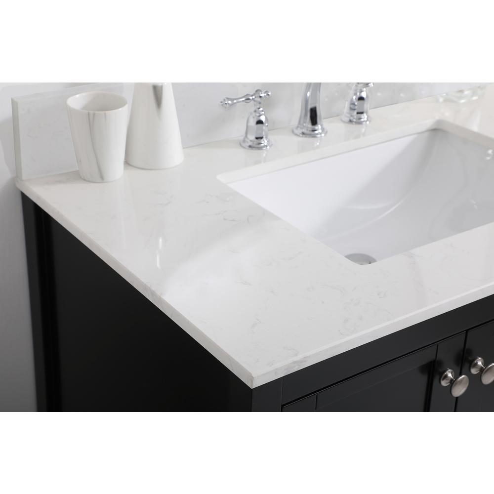 36 inch Single Bathroom Vanity in Black with Backsplash. Picture 5