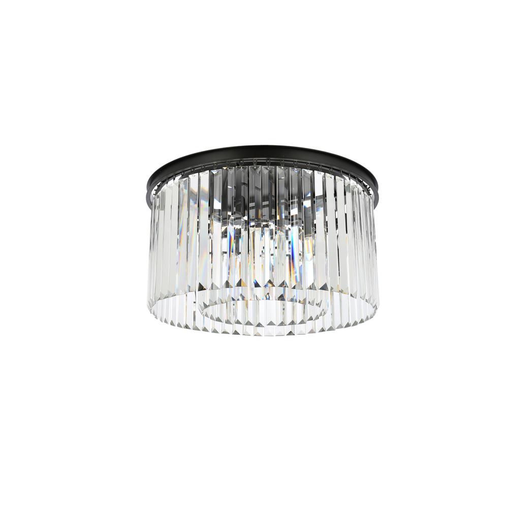 Sydney 8 light Matte Black Flush Mount Clear Royal Cut Crystal. Picture 6