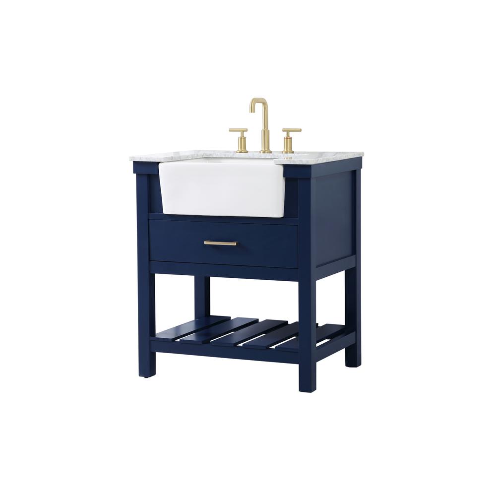 30 inch Single bathroom vanity in blue. Picture 7