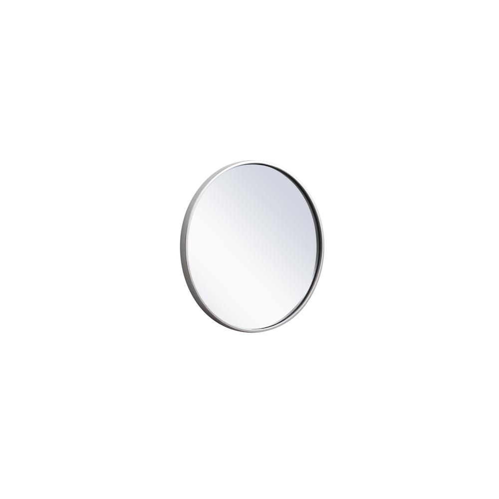 Metal frame round mirror 18 inch in silver. Picture 5