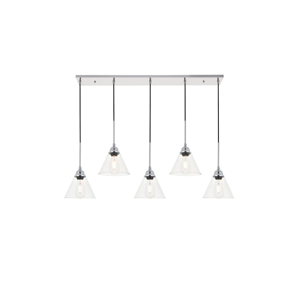 Histoire 5 Light Chrome Pendant. Picture 6