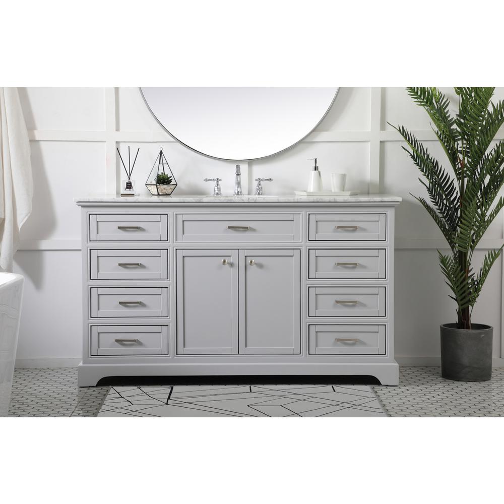 60 inch Single bathroom vanity in grey. Picture 14