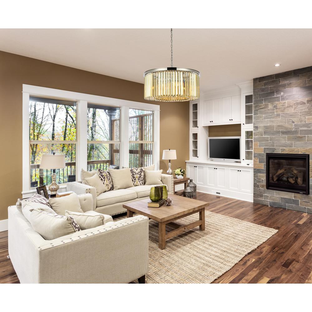 Sydney 8 light polished nickel Chandelier Golden Teak (Smoky) Royal Cut Crystal. Picture 7