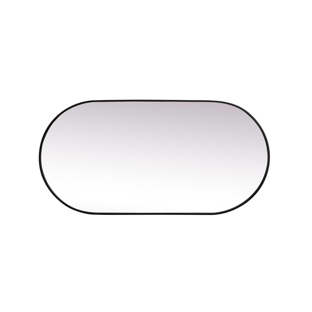 Metal Frame Oval Mirror 30x60 Inch in Black. Picture 8
