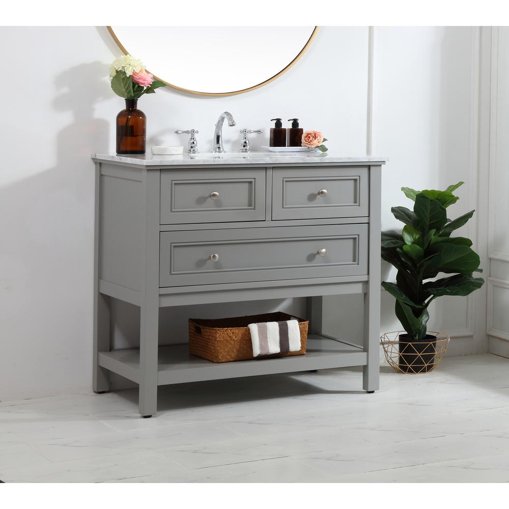 36 in. Single bathroom vanity set in Grey. Picture 2