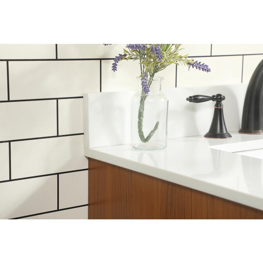 30 inch Single bathroom vanity in teak with backsplash. Picture 5