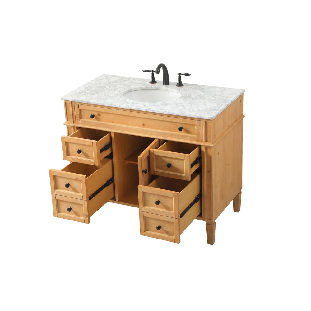 42 inch Single bathroom vanity in natural wood. Picture 9
