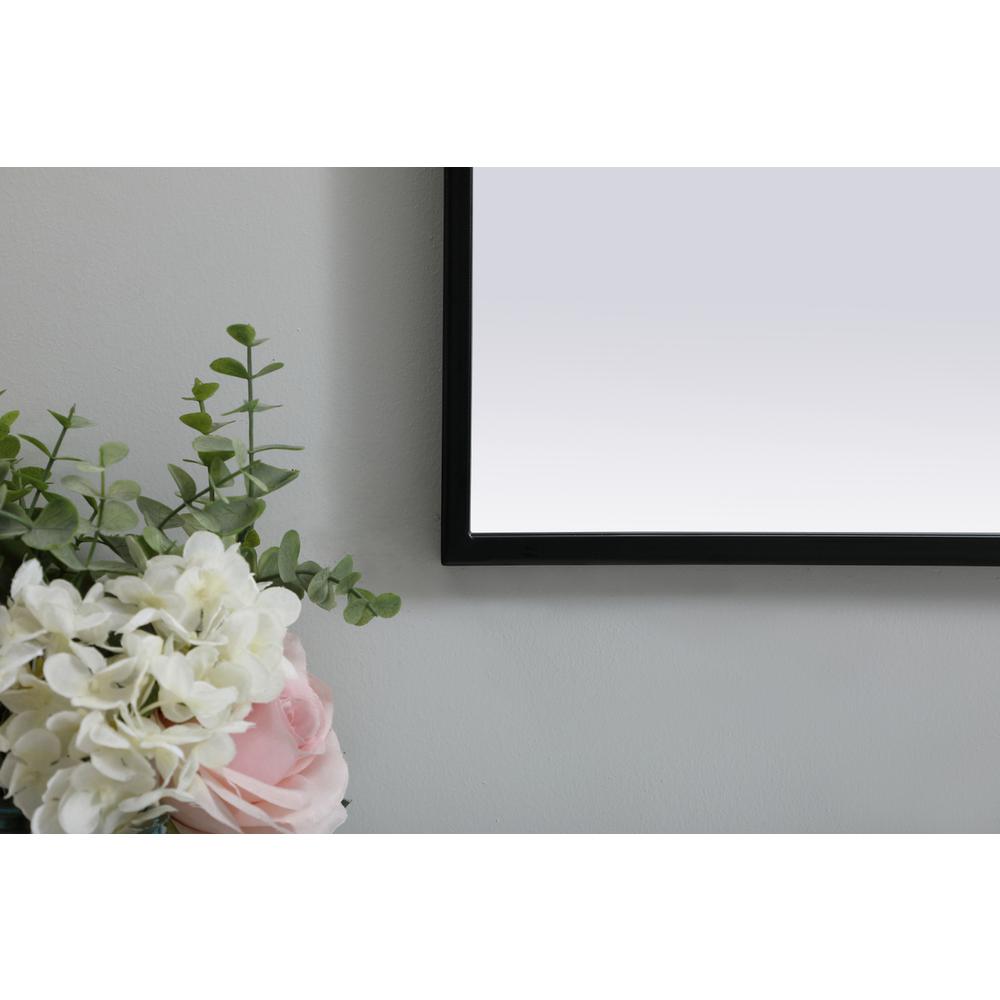 Metal Frame Arch Mirror 24x30 Inch in Black. Picture 5
