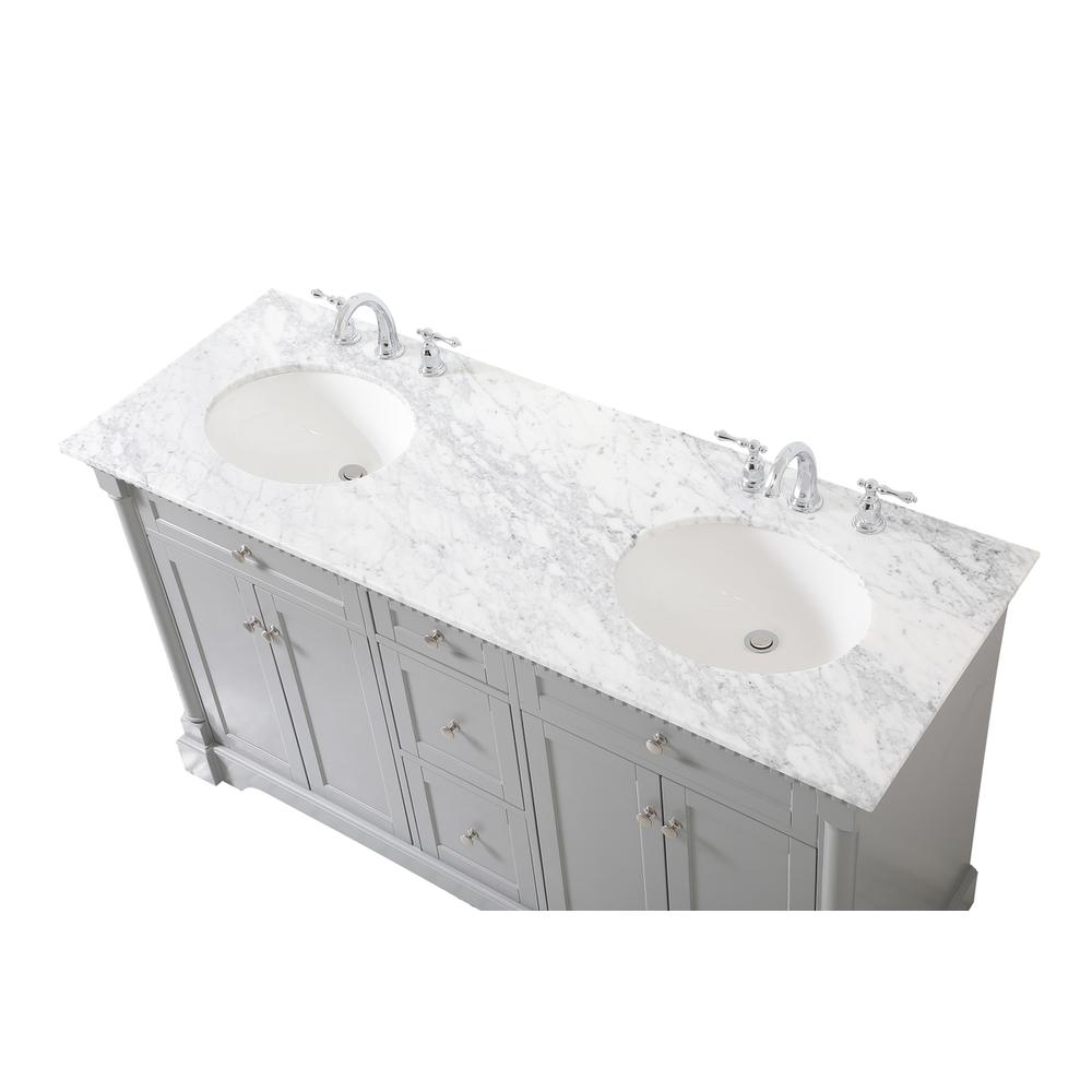 60 inch double bathroom vanity in Grey. Picture 10