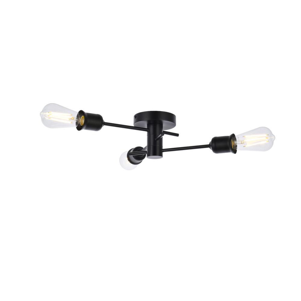 Xavier 3 lights flush mount in black. Picture 1