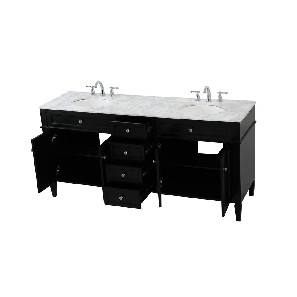 72 inch double bathroom vanity in black. Picture 9