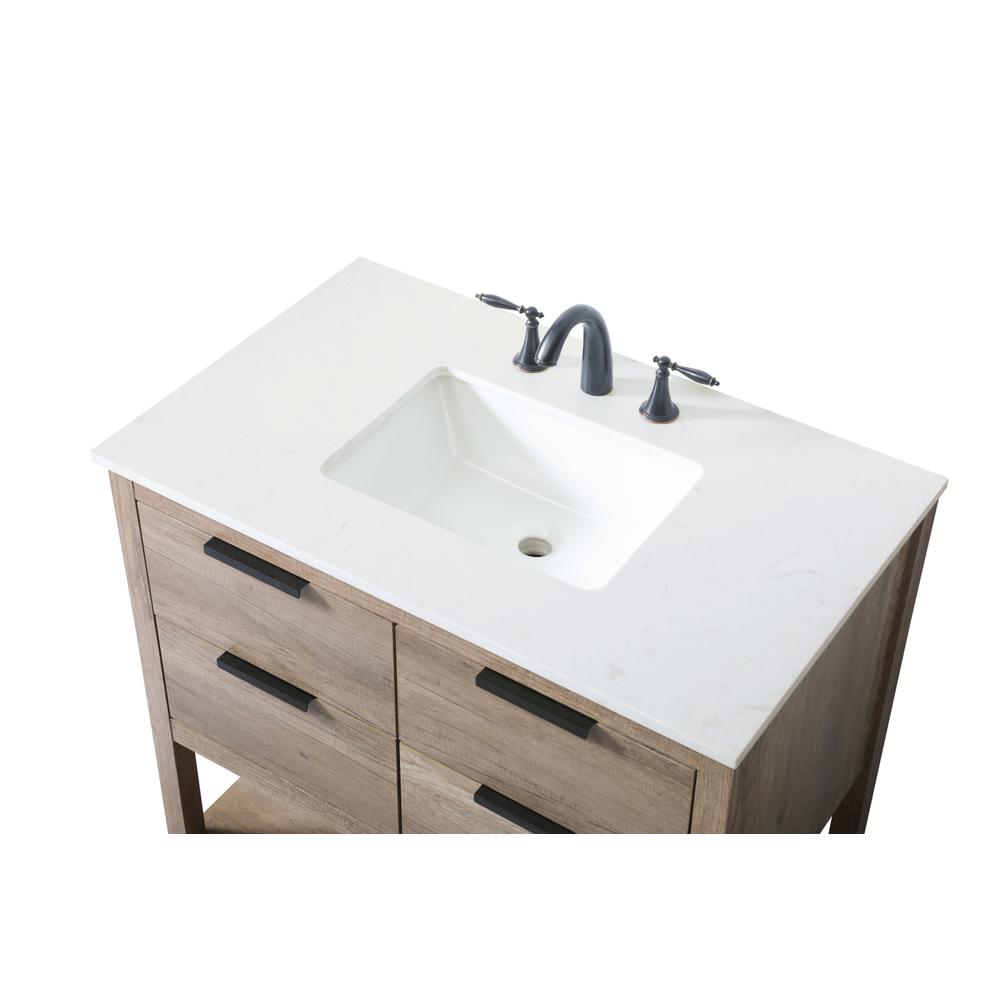 36 Inch SIngle Bathroom Vanity In Natural Oak. Picture 10