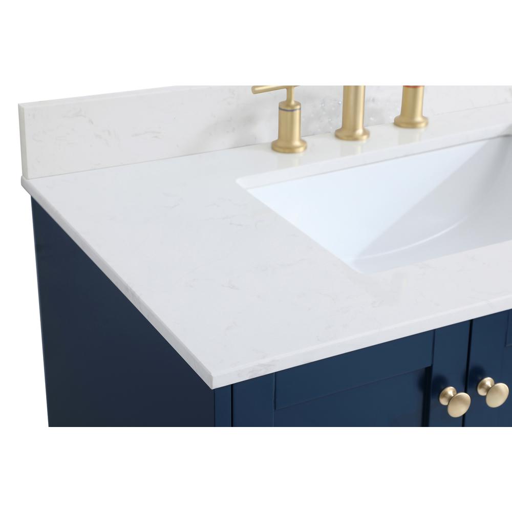 36 inch Single Bathroom Vanity in Blue with Backsplash. Picture 11