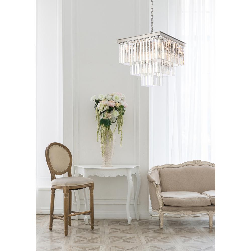 Sydney 21.5 inch square crystal chandelier in polished nickel. Picture 8