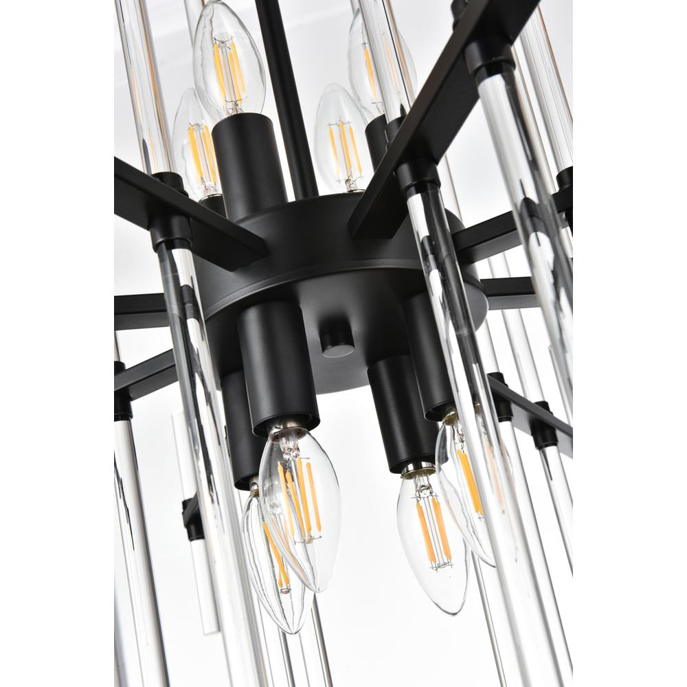 Sienna 31 inch crystal rod pendant in black. Picture 3