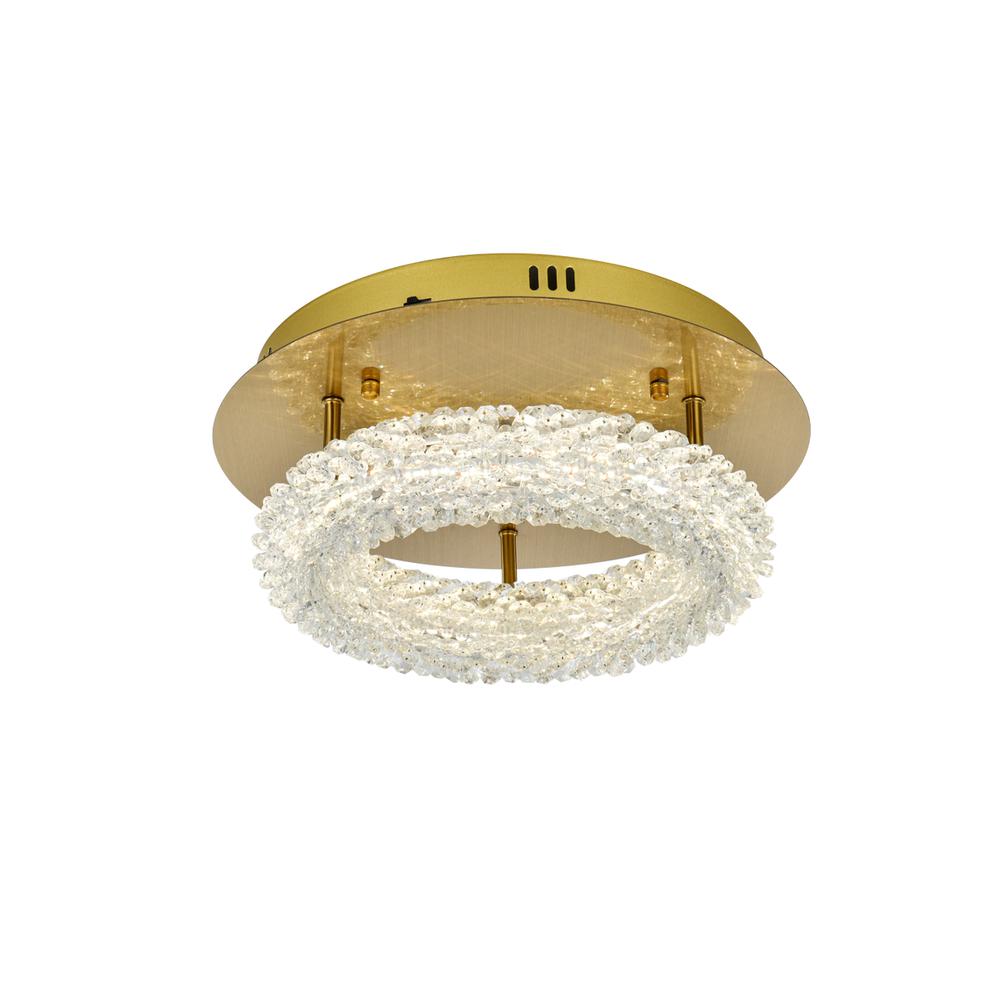 Bowen 14 inch Adjustable LED Flush Mount in Satin Gold. Picture 2