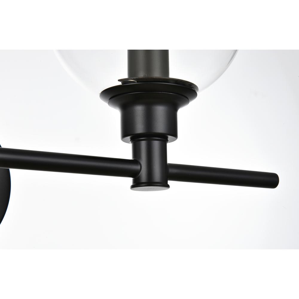 Jaelynn 4 light Black and Clear Bath Sconce. Picture 4