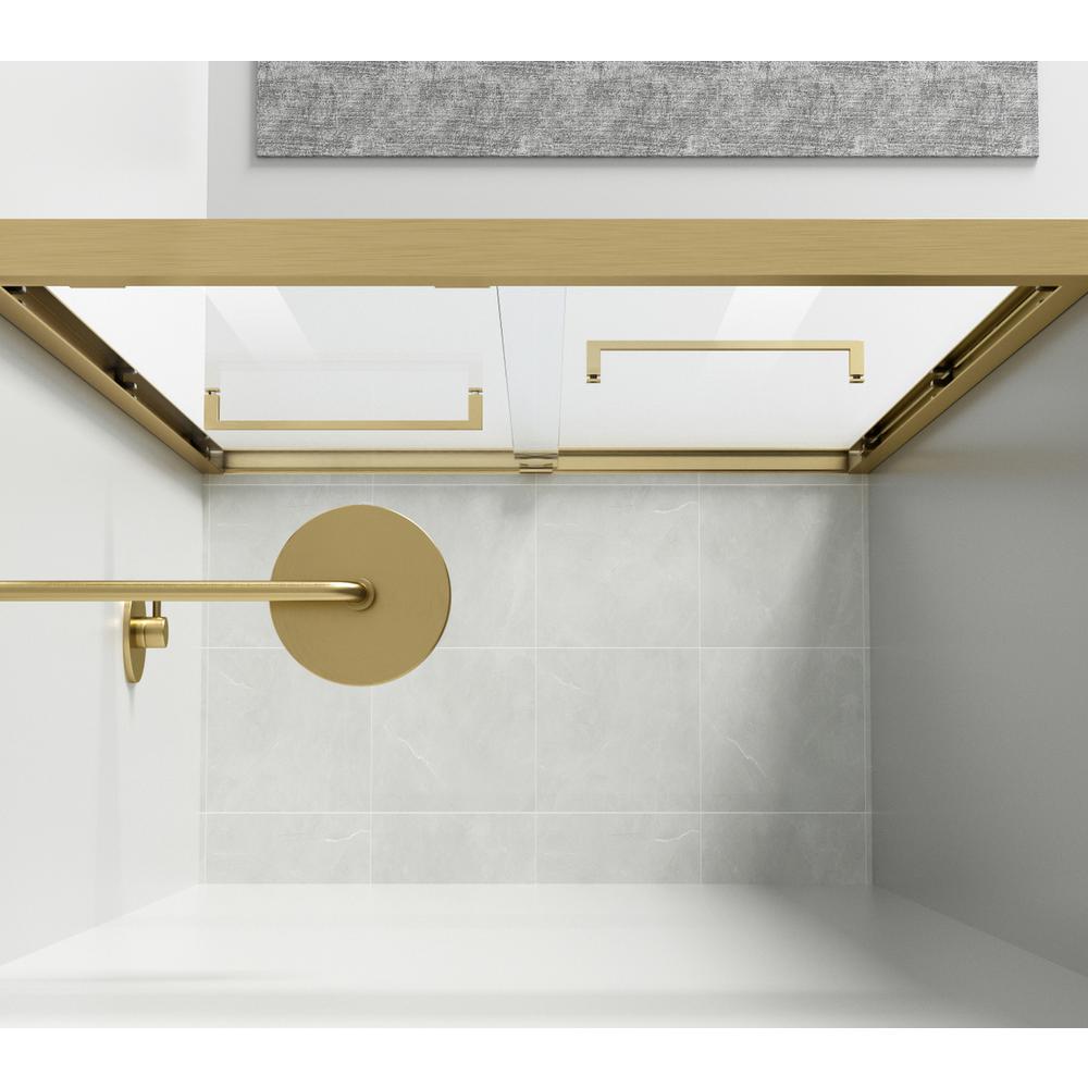 Semi-frameless shower door 48 x 76 Brushed Gold. Picture 4
