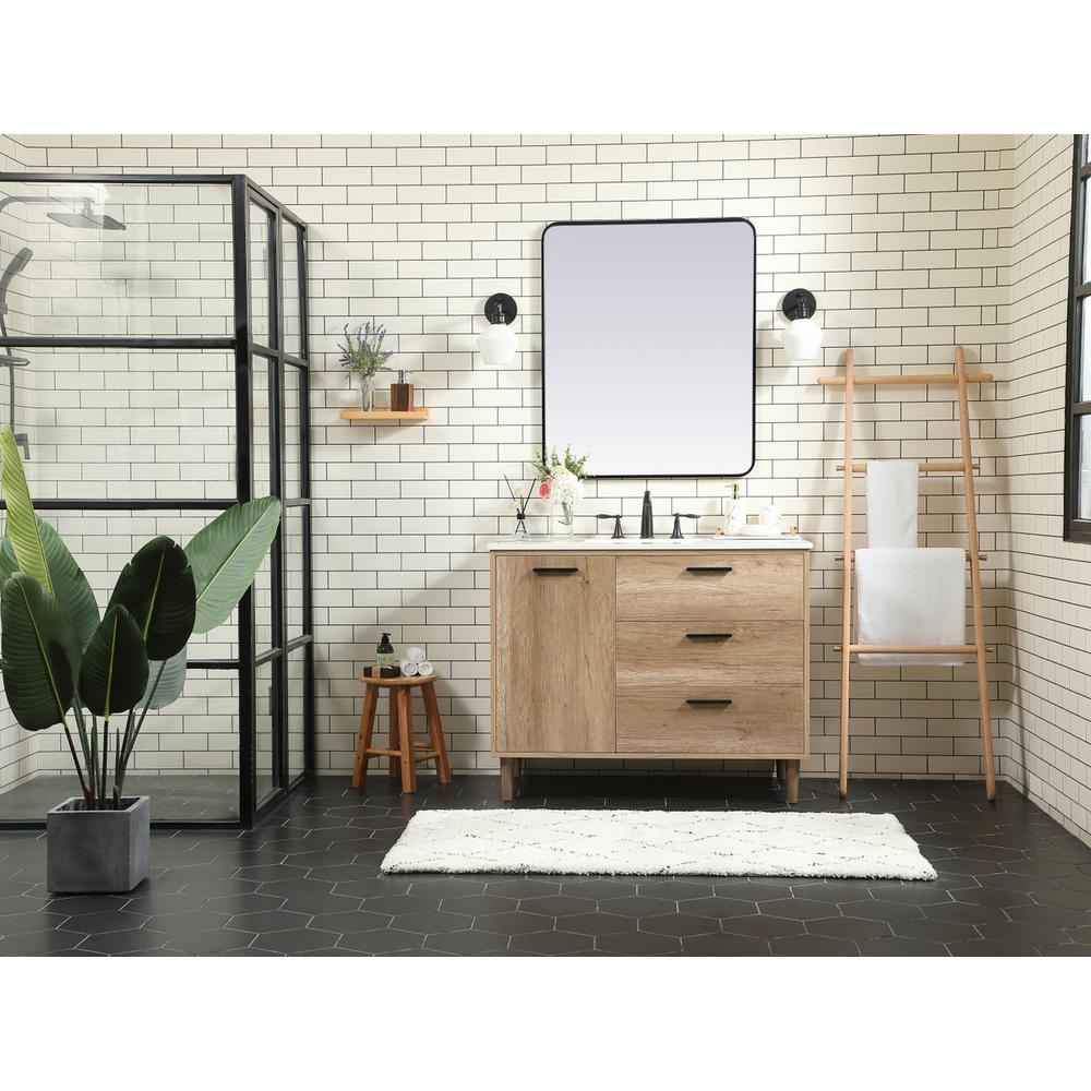 42 inch Single bathroom vanity in natural oak. Picture 4