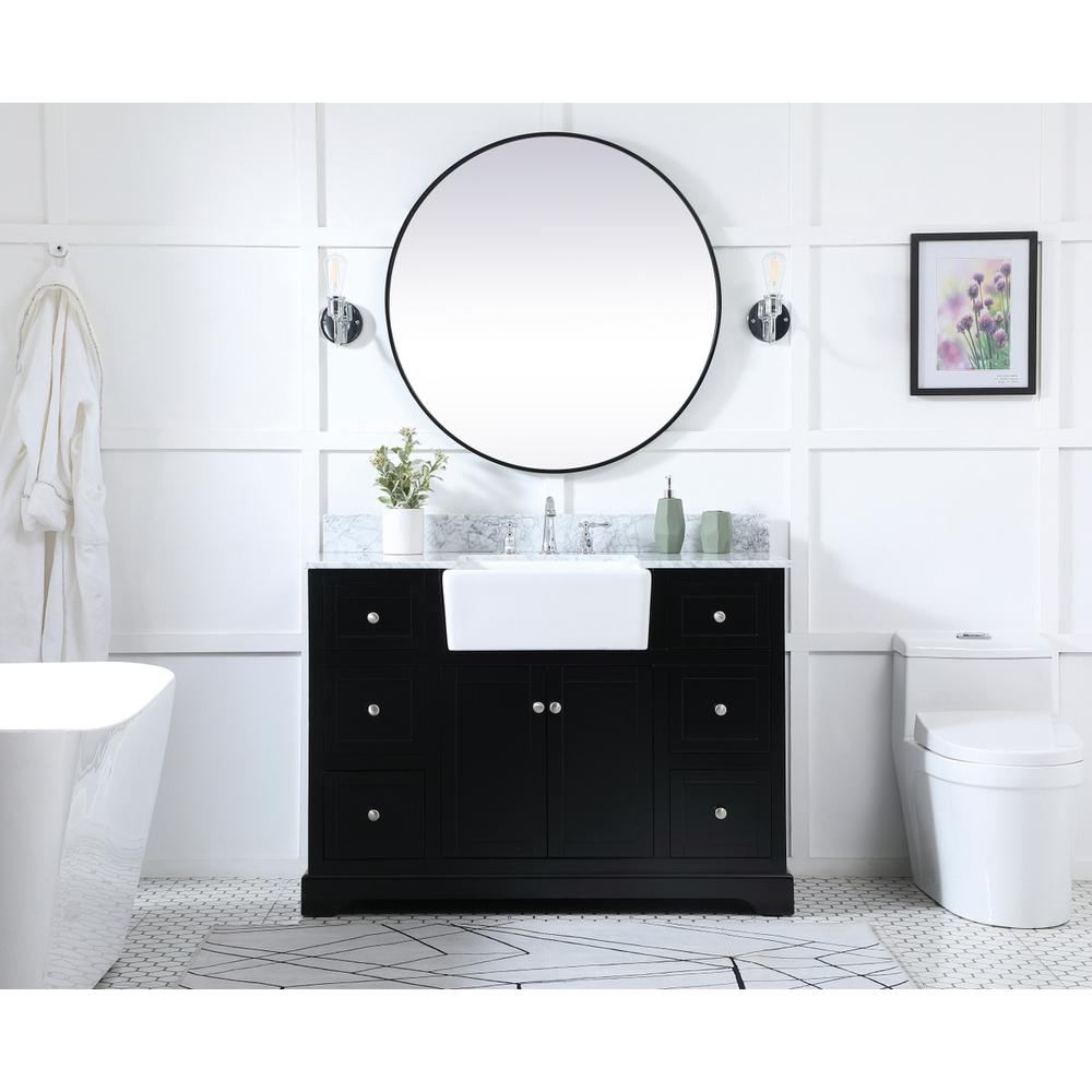 48 inch Single bathroom vanity in black with backsplash. Picture 4