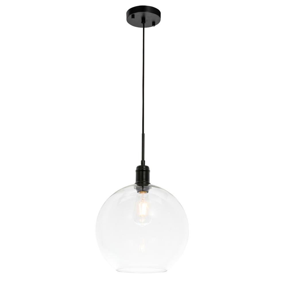Emett 1 light Black and Clear glass pendant. Picture 5