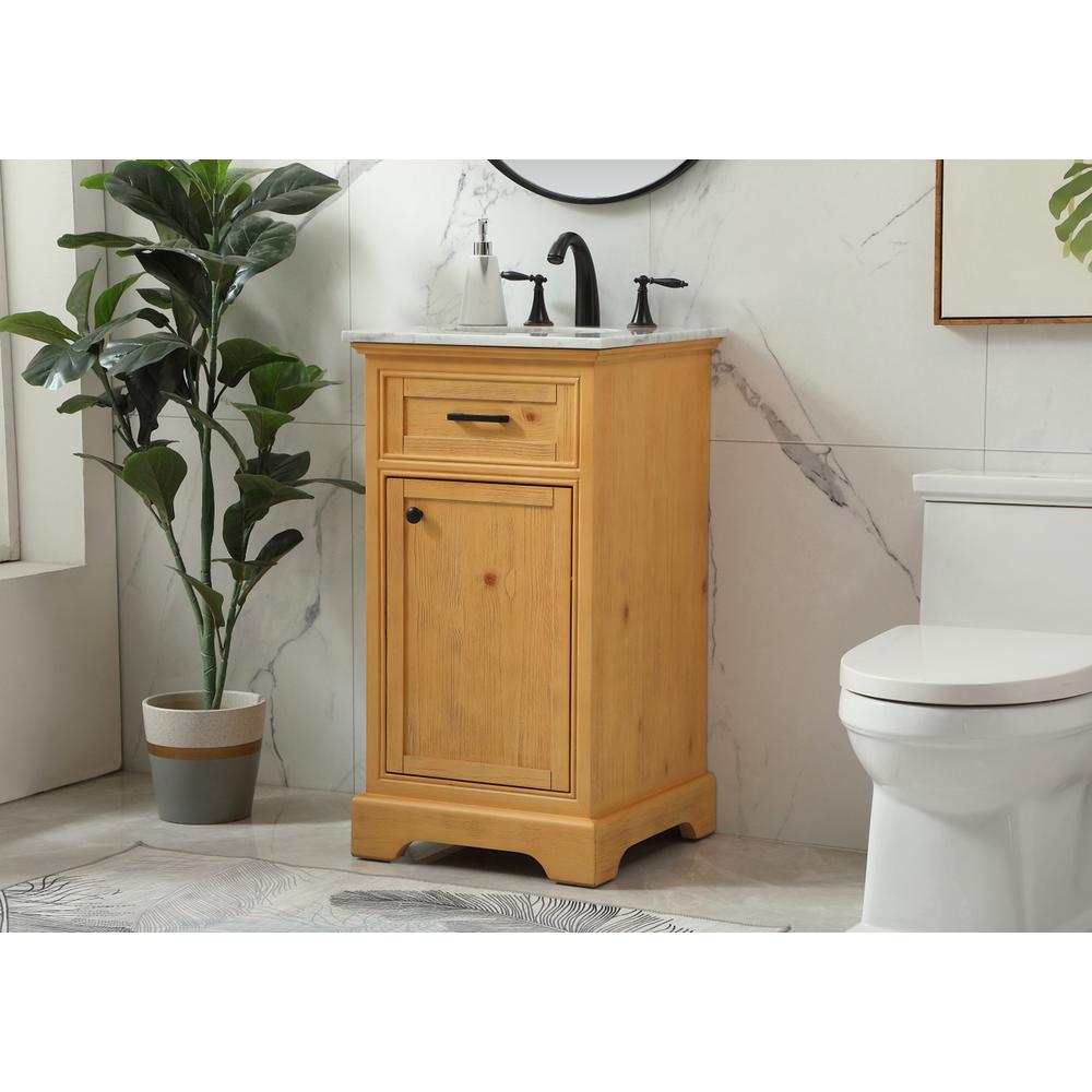 19 inch Single bathroom vanity in natural wood. Picture 2
