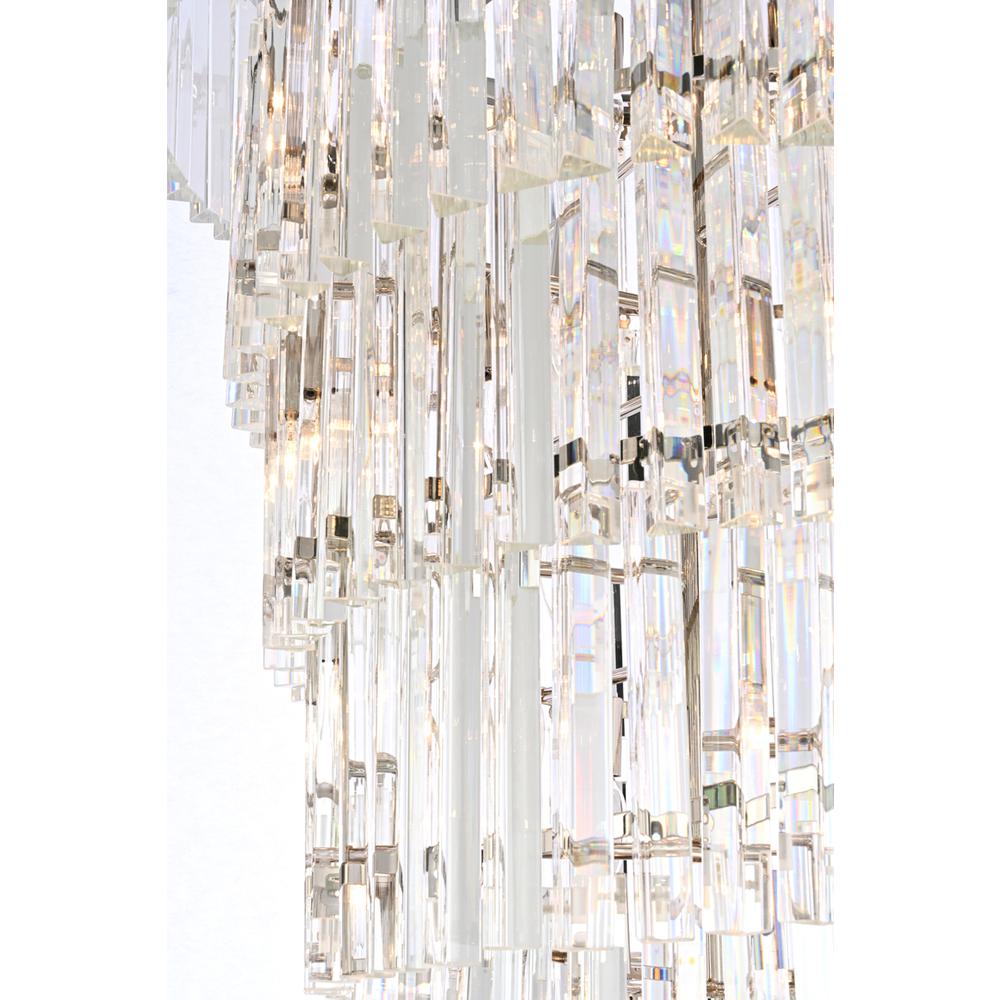 Sydney 30 inch spiral crystal chandelier in polished nickel. Picture 3