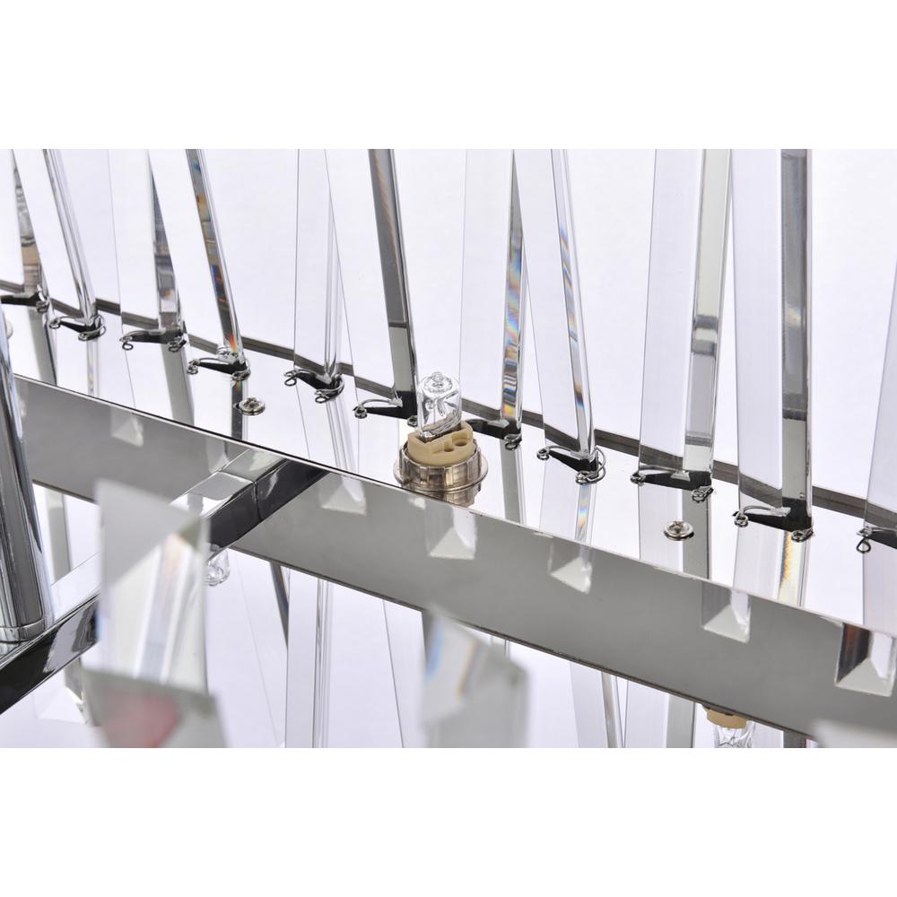 Serephina 42 inch crystal rectangle chandelier light in chrome. Picture 5