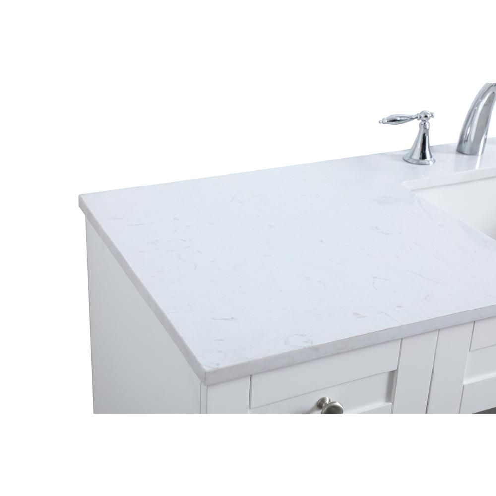 54 Inch ADA Compliant Bathroom Vanity In White. Picture 11