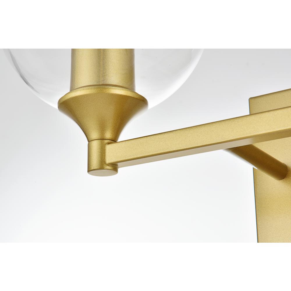 Foster 2 light Brass and Clear Bath Sconce. Picture 5