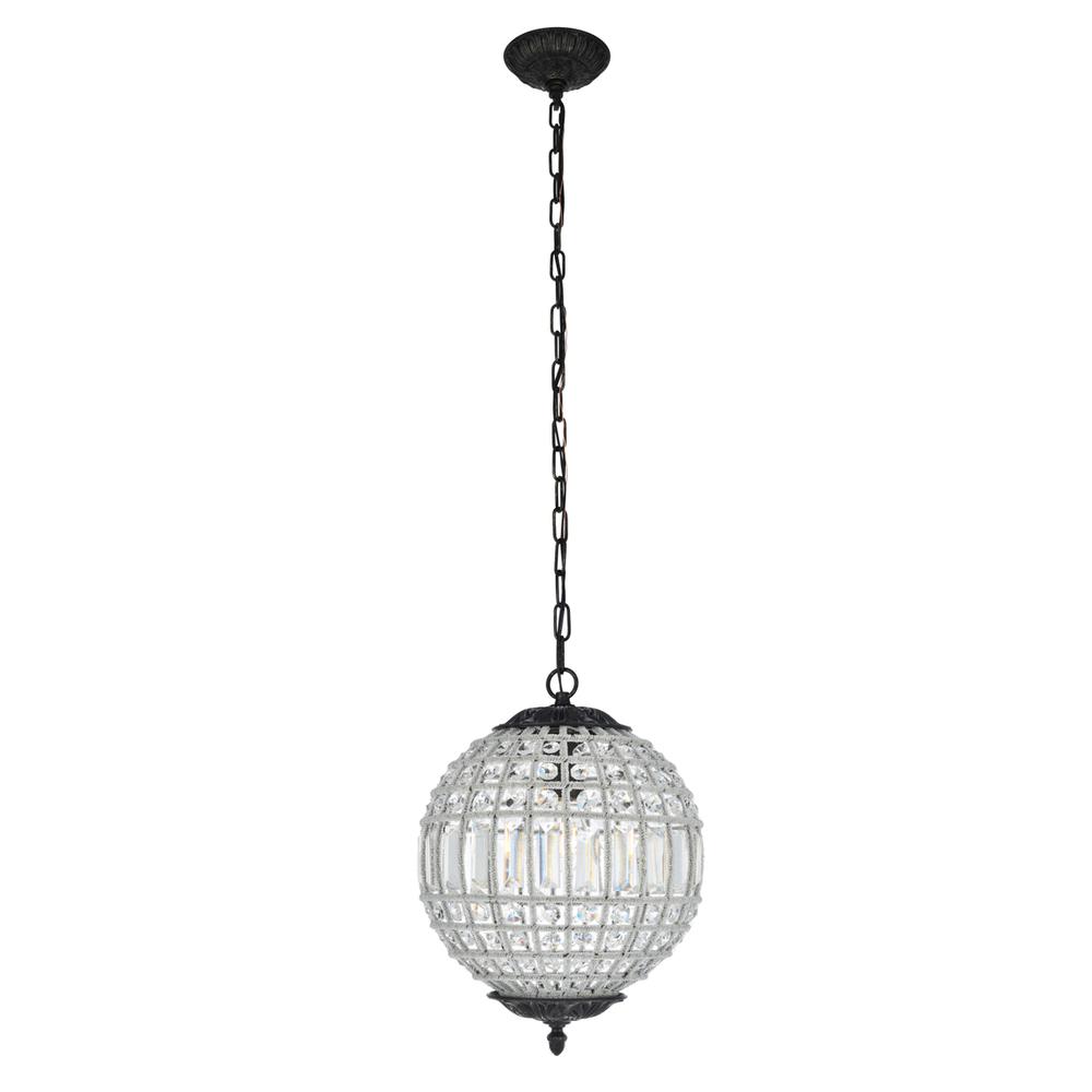 Olivia 1 light Dark Bronze Pendant Clear Royal Cut Crystal. Picture 1