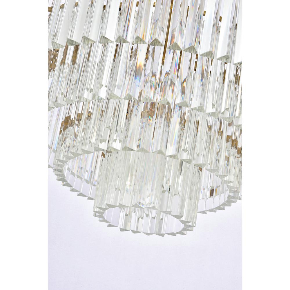 Sydney 32 inch round crystal chandelier in satin gold. Picture 3