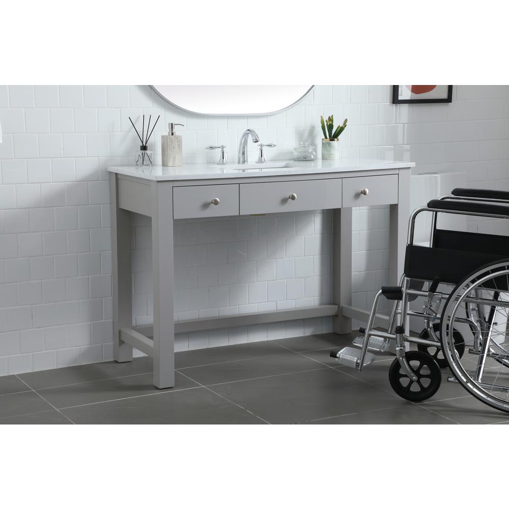 48 Inch ADA Compliant Bathroom Vanity In Grey. Picture 2
