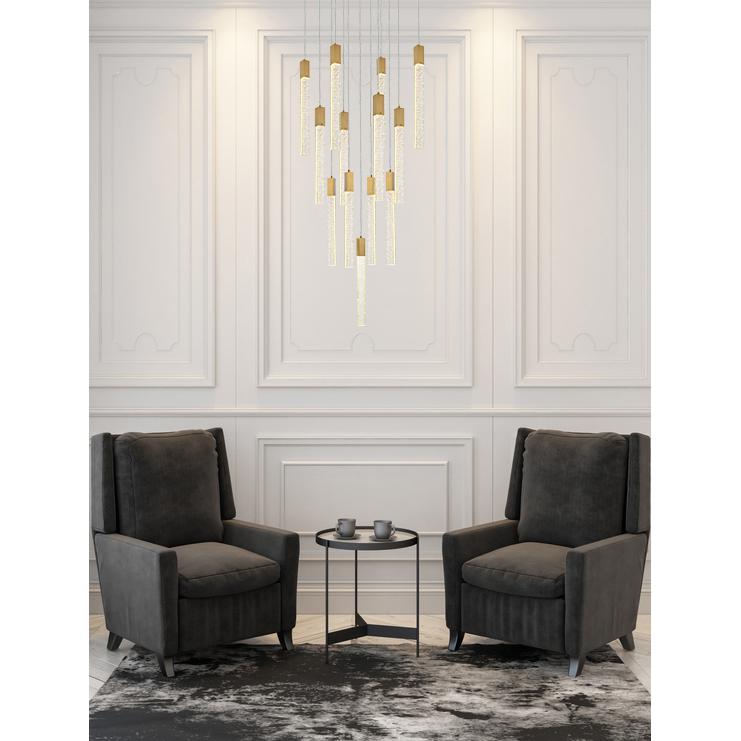 Weston 13 lights pendant in satin gold. Picture 8