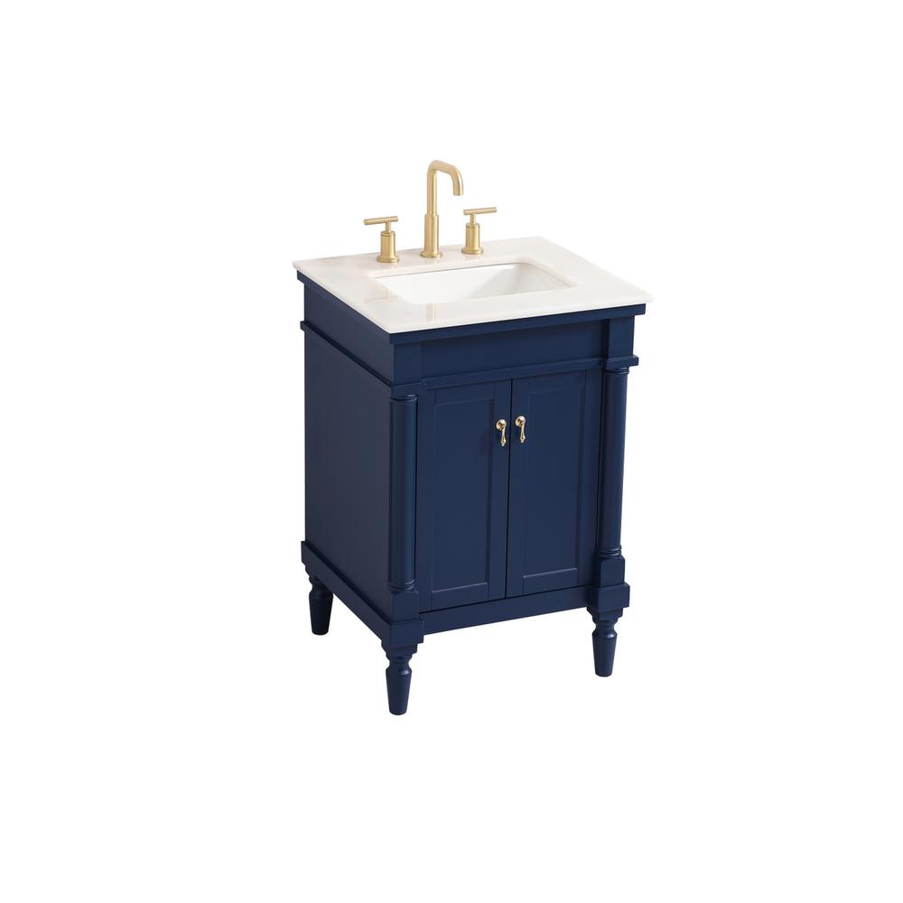 24 inch Single bathroom vanity in blue. Picture 8