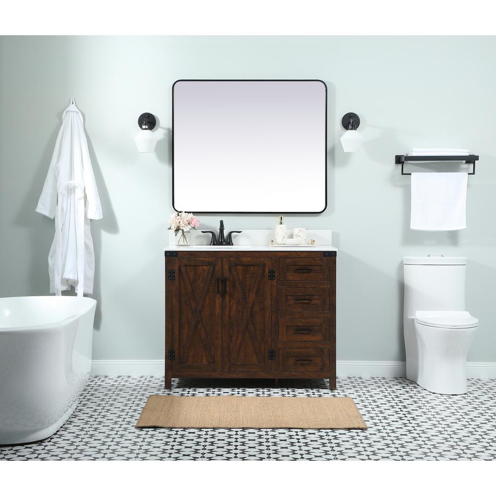 42 inch Single bathroom vanity in expresso with backsplash. Picture 4