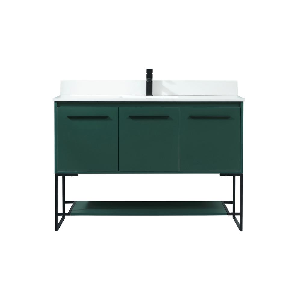 48 inch Single bathroom vanity in green with backsplash. Picture 1