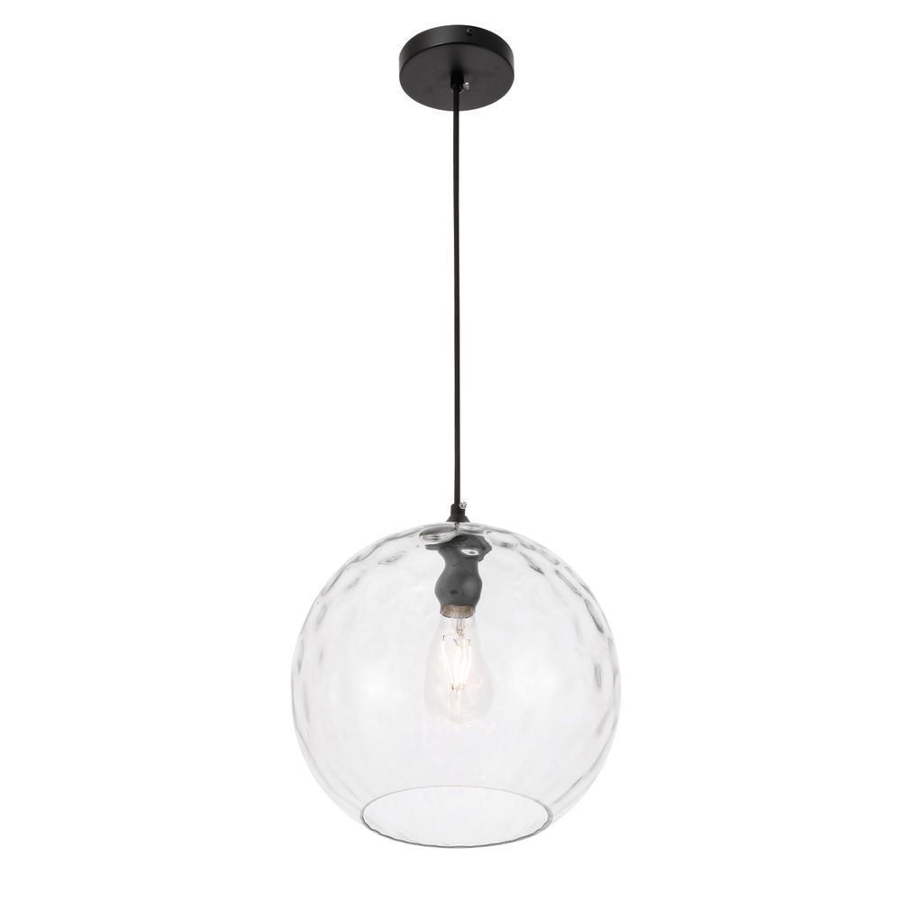 Gibson 1 light Black and Clear glass pendant. Picture 7