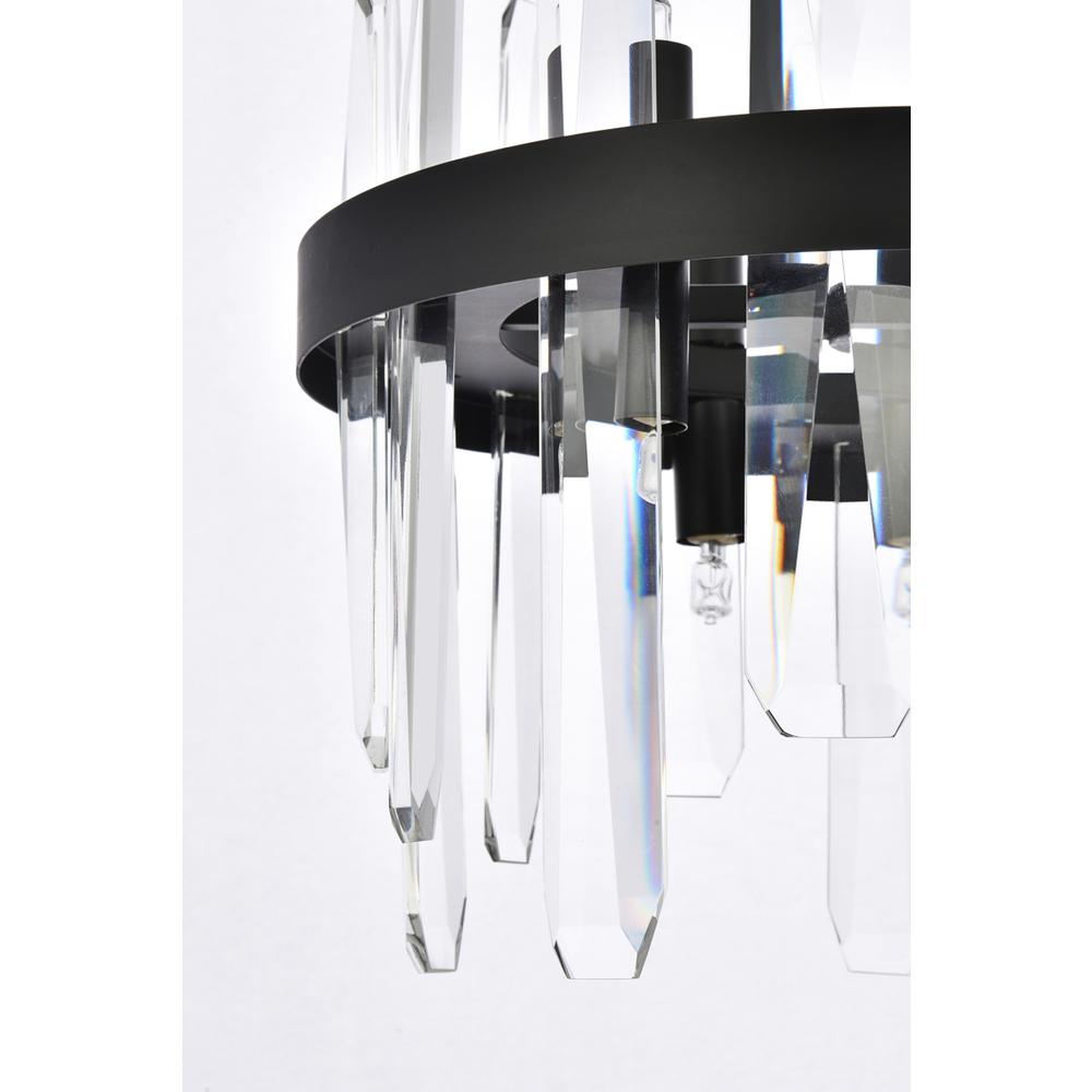 Serena 12 inch crystal round pendant in black. Picture 4