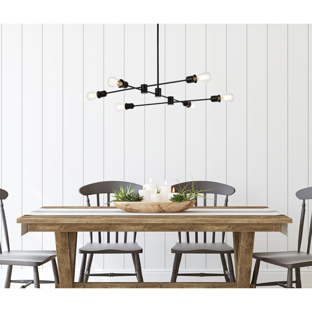 Xavier 6 lights pendant in black. Picture 7