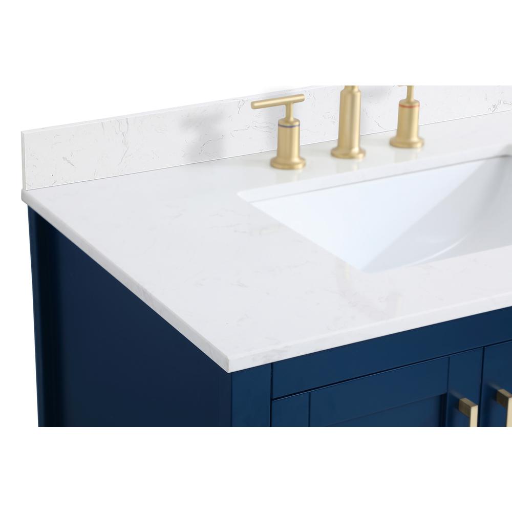 36 inch Single Bathroom Vanity in Blue with Backsplash. Picture 10
