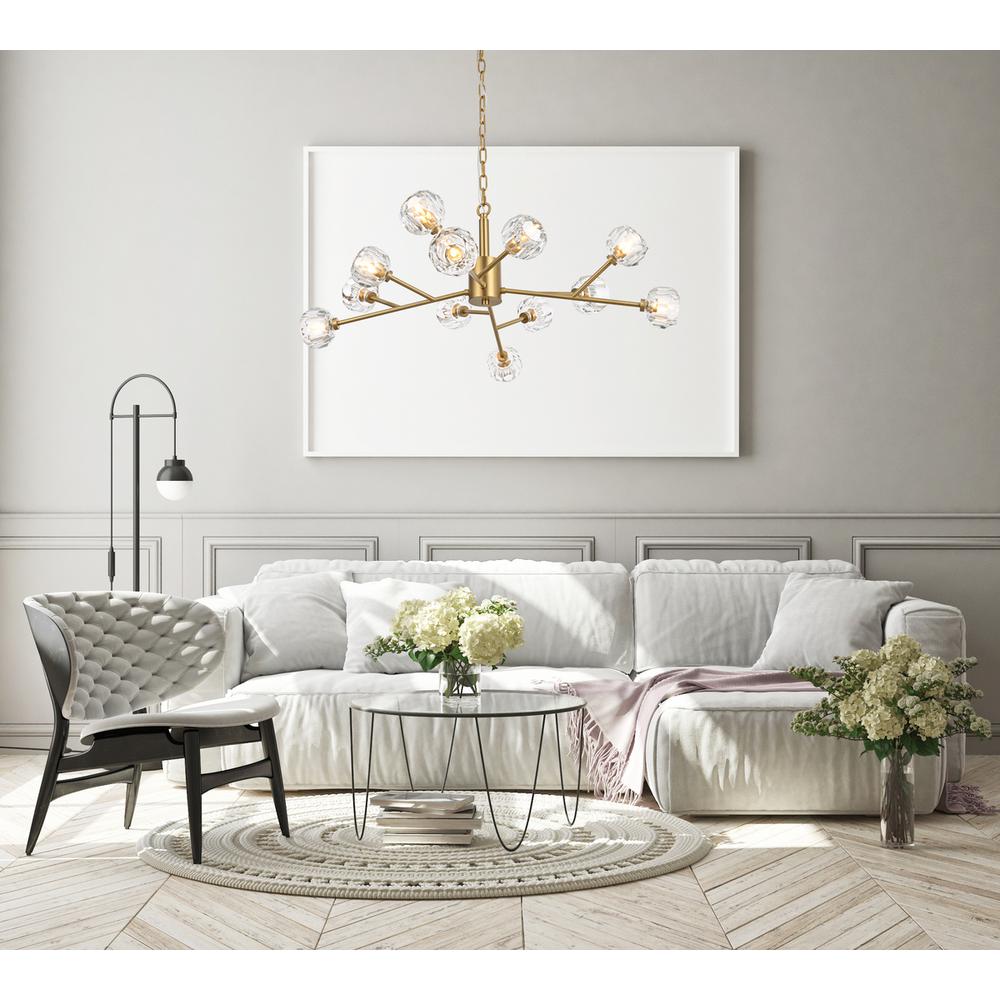 Graham 12 Light Pendant in Gold. Picture 8