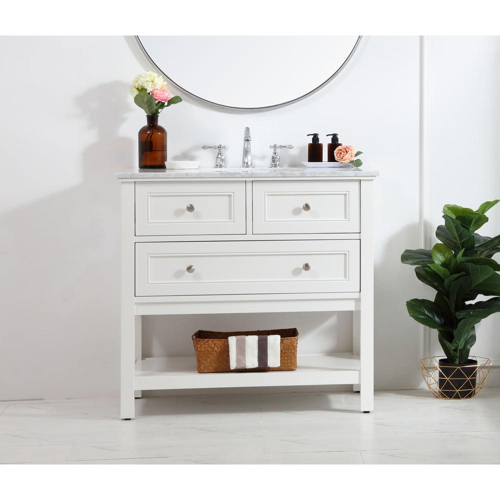 36 in. Single bathroom vanity set in White. Picture 14