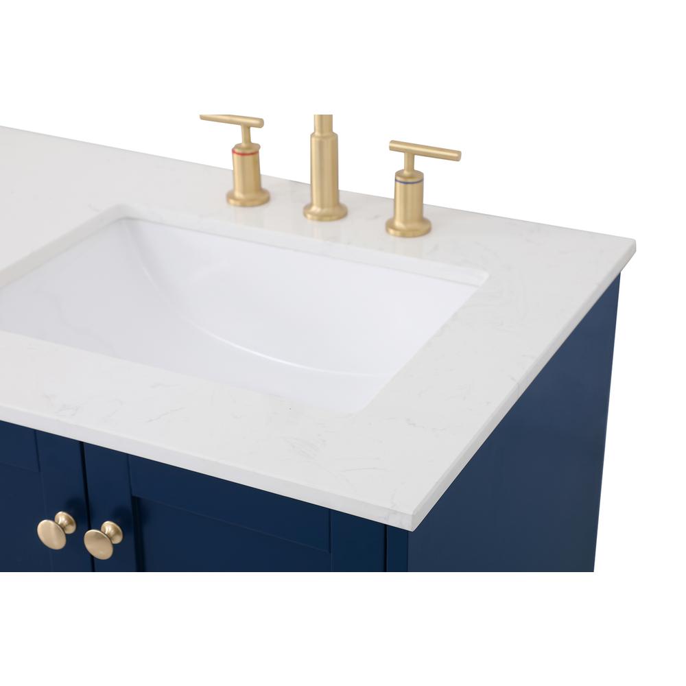 60 inch Double Bathroom Vanity in Blue. Picture 9