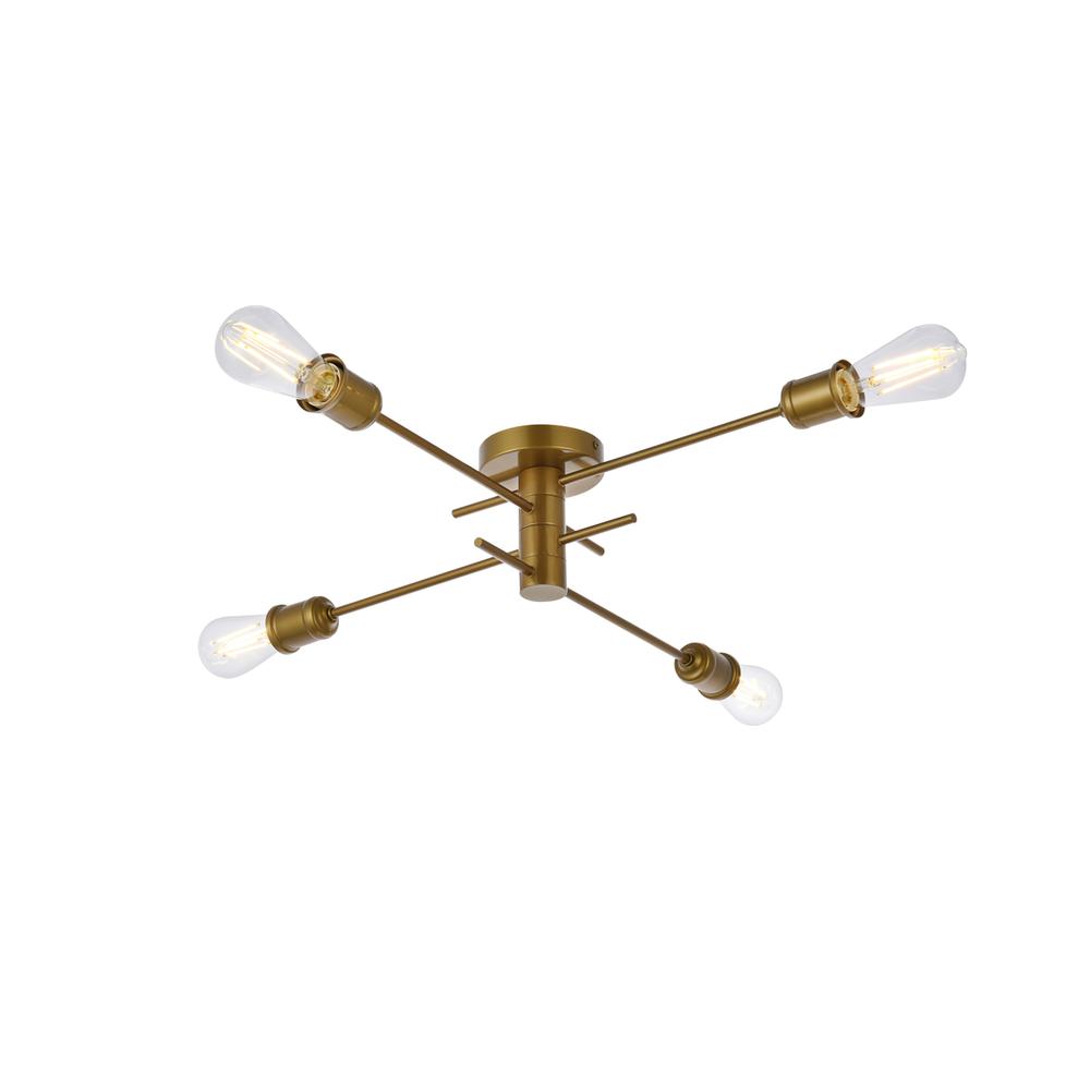 Xavier 4 lights flush mount in brass. Picture 2