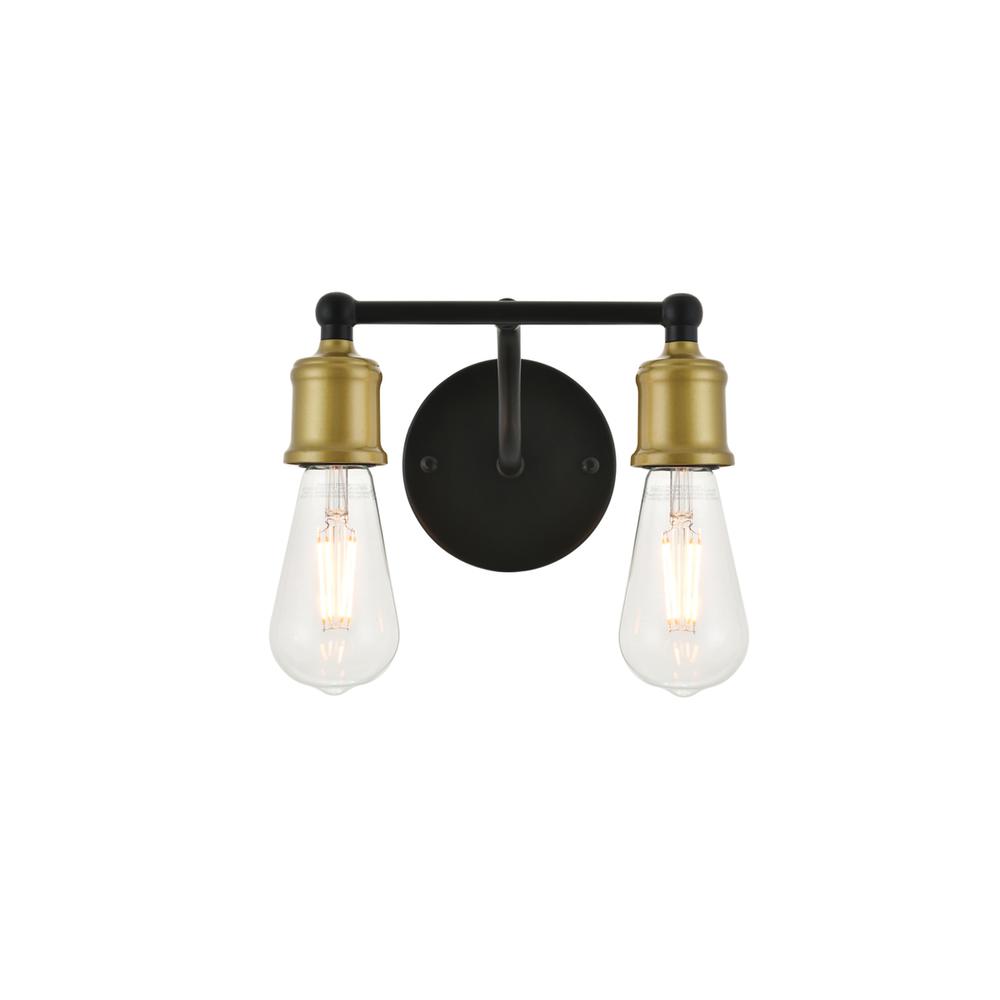 Serif 2 light brass and black Wall Sconce. Picture 1