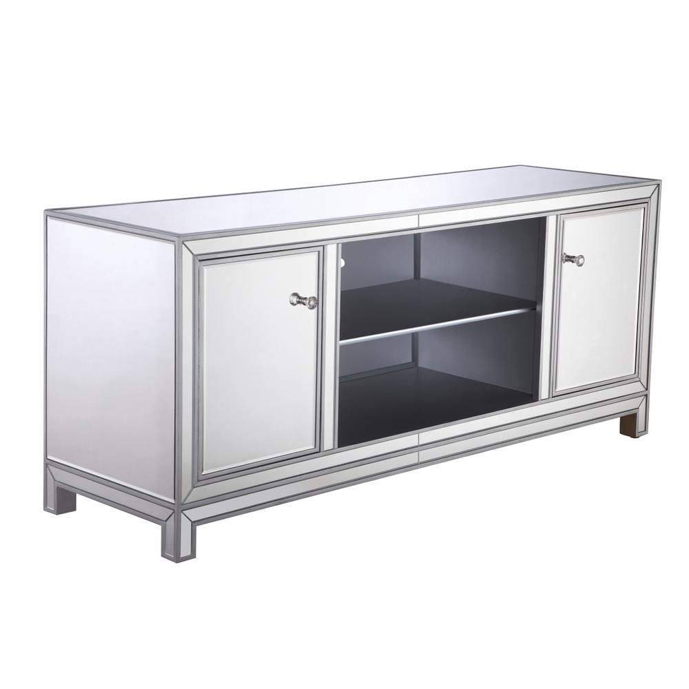 60 in. mirrored TV stand in antique silver. Picture 6
